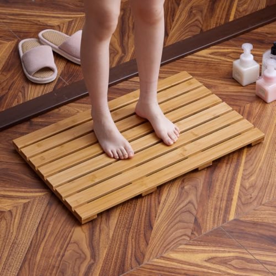 Bamboo Bath Mat - Bamboo Bath Mat for Shower with