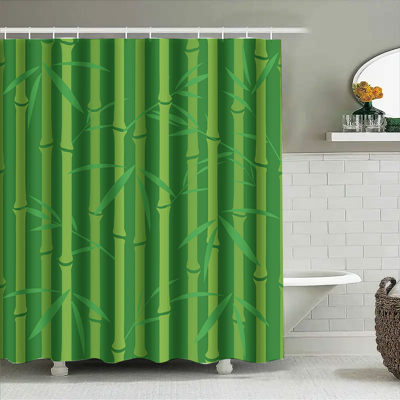 Green Bamboo Shower Curtain wi - Bamboo Bath Mat ulasan dan harga