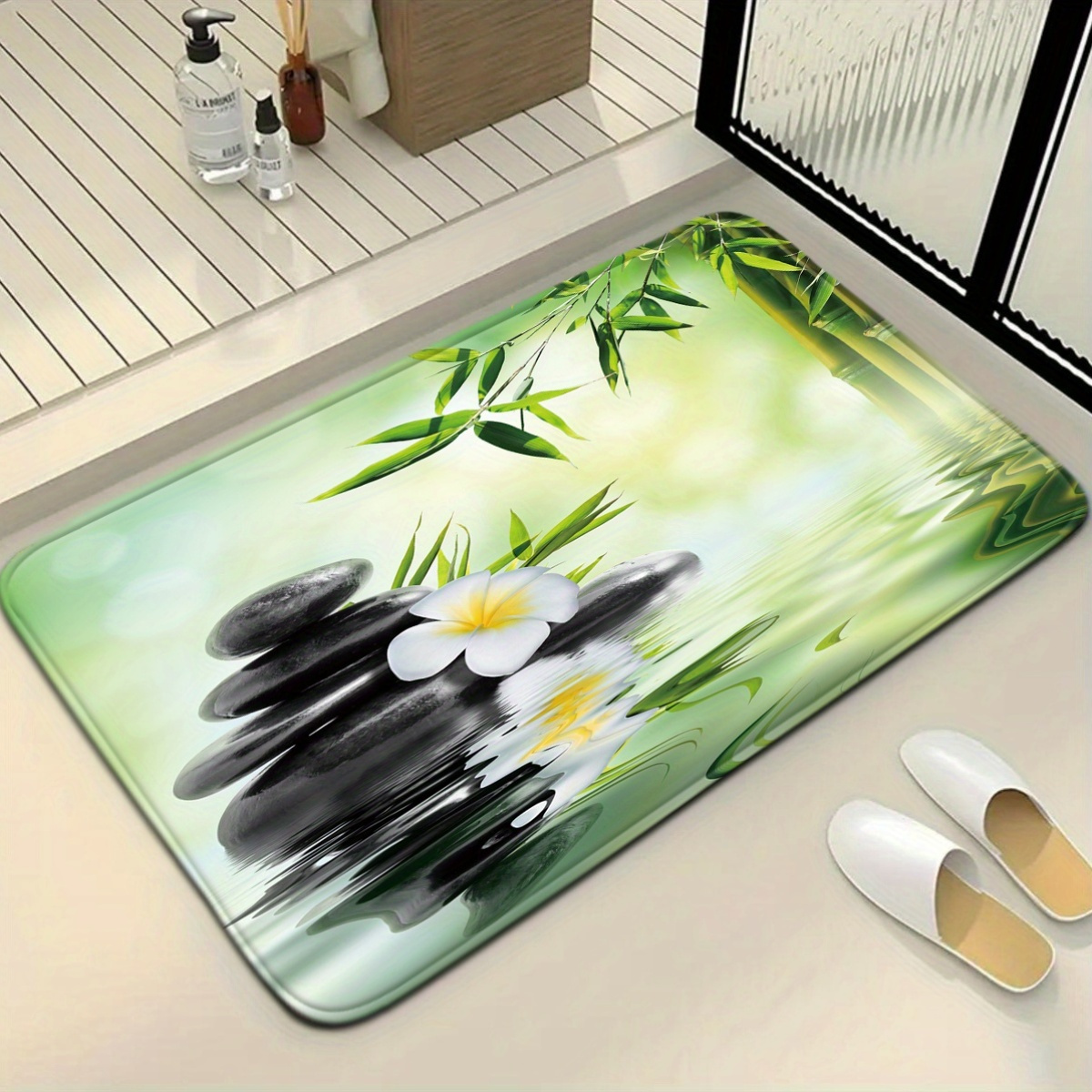 3-Piece Chinese Bamboo Water F - Bamboo Bath Mat ulasan dan harga
