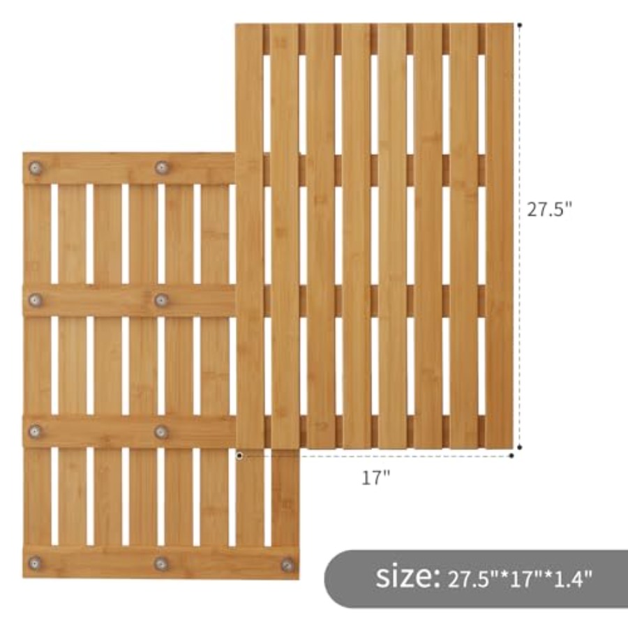 Bamboo Bath Mat for Shower wit - Bamboo Bath Mat ulasan dan harga