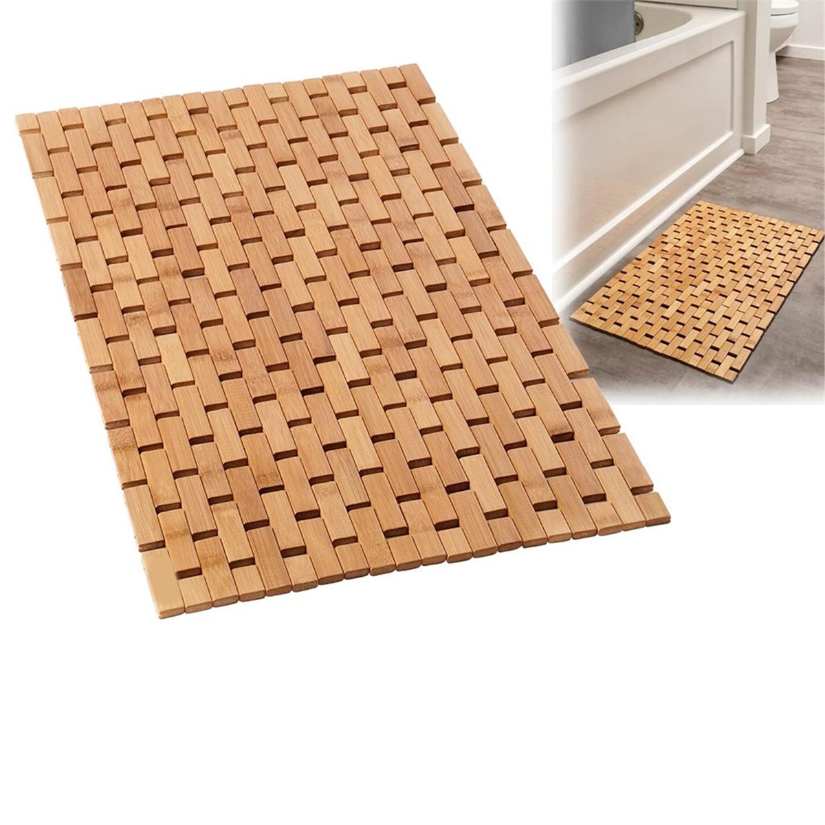 NOCM Bamboo Bath Mat - Foldabl - Bamboo Bath Mat ulasan dan harga