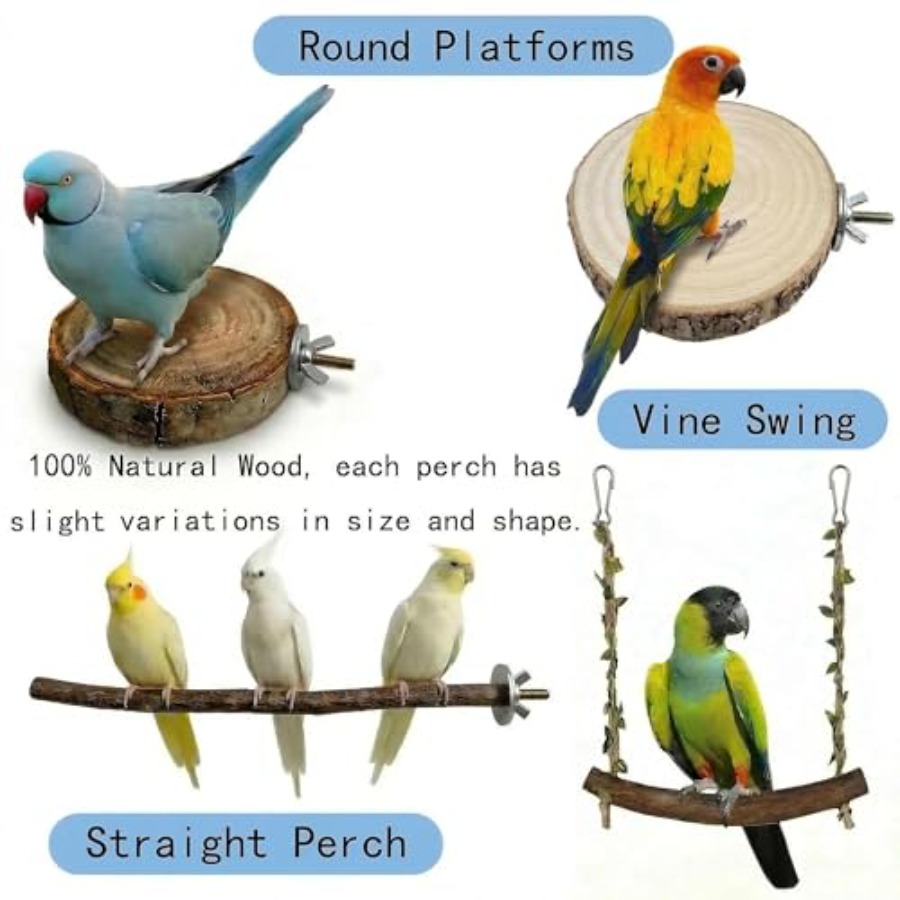 8PCS natural wood bird perches - Health & Wellness Fairs ulasan dan harga