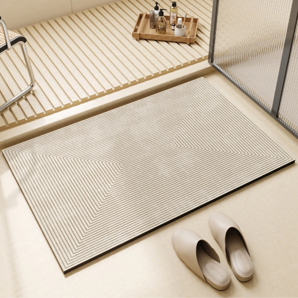 Light Coffee Geometric Line Di - Bamboo Bath Mat ulasan dan harga