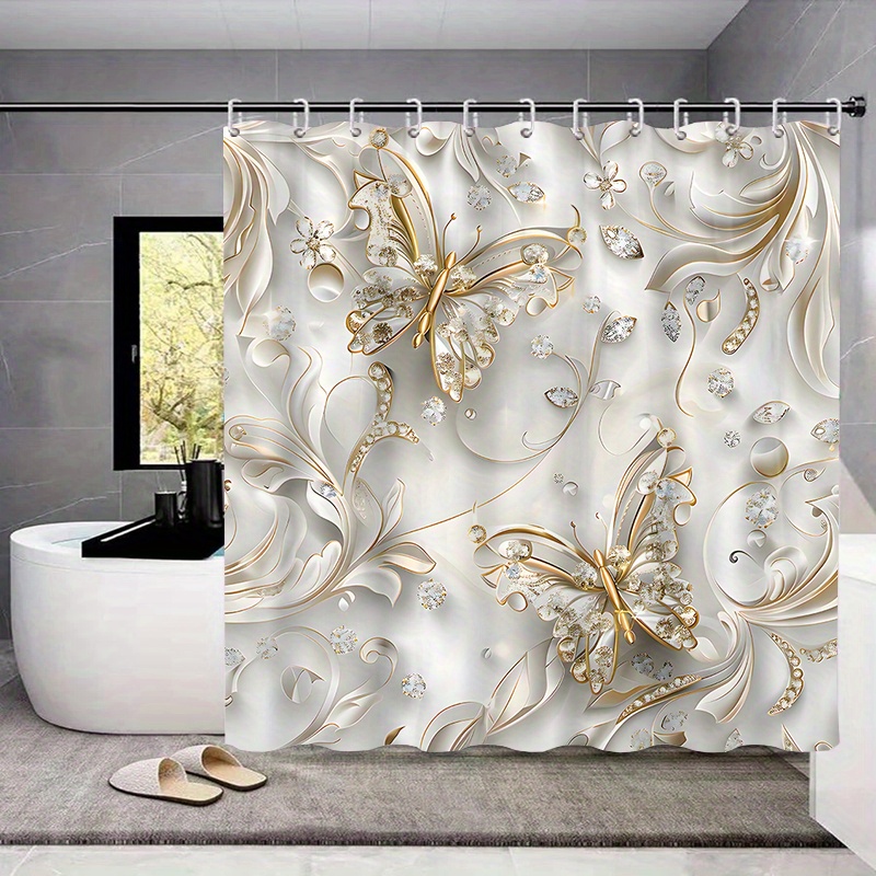 4pcs Elegant Butterfly Shower  - Bamboo Bath Mat ulasan dan harga