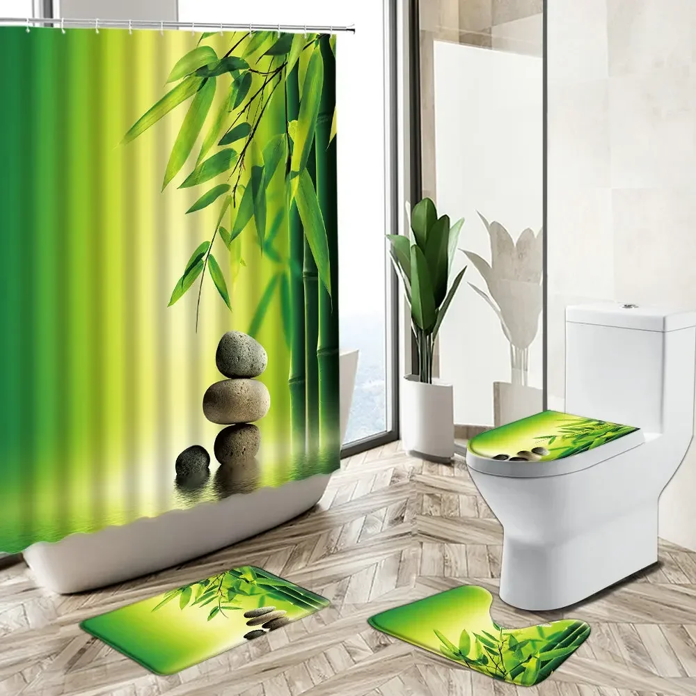 Shower Curtain Orchid Green Ba - Bamboo Bath Mat ulasan dan harga