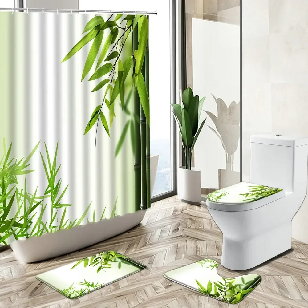 Shower Curtain Orchid Green Ba - Bamboo Bath Mat ulasan dan harga